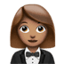 🤵🏽‍♀️ woman in tuxedo: medium skin tone display on Apple